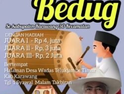 Di Malam Takbiran Teureuh Karawang Adakan Festival Lomba Tabuh Bedug